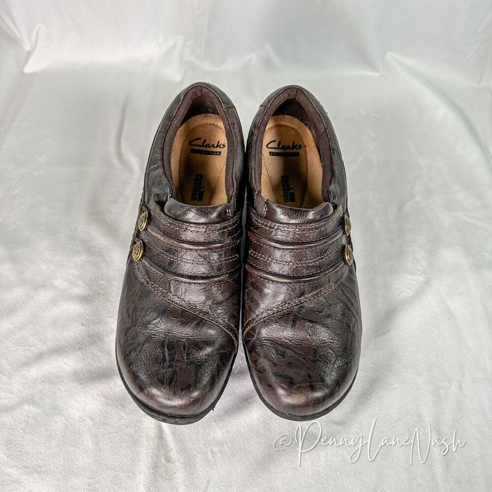 Clarks Collection Leather Soft Cushion Slip On Loafer  Clogs - Picture 3 of 10